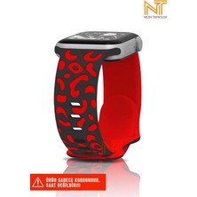 Nezih Case Watch Seri 5/6/7/8/9/se 38/40/41mm Seri 10 42 / Seri 11 42mm Uyumlu Leopar Silikon Kordon