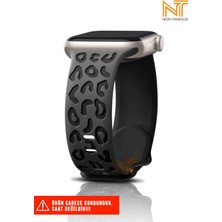 Nezih Case Watch Seri 5/6/7/8/9/se 38/40/41mm Seri 10 42 / Seri 11 42mm Uyumlu Leopar Silikon Kordon