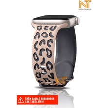 Nezih Case Watch Seri 5/6/7/8/9/se 38/40/41mm Seri 10 42 / Seri 11 42mm Uyumlu Leopar Silikon Kordon