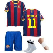 Barcelona Neymar Jr 2011 Sezon  Retro Bordo   Çocuk Alt Üst Takımı T-Shrt 4 Parça