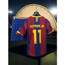 Barcelona Neymar Jr 2011 Sezon  Retro Bordo   Çocuk Alt Üst Takımı T-Shrt 4 Parça