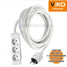 Multi-Let | Üçlü 10 Metre Topraklı Çocuk Korumalı Grup Priz - 3'lü, 10 M, (3x2.5 Ttr Tam Bakır Kalın Kablolu)