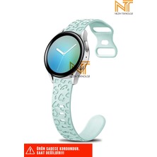 Samsung Galaxy Active 2 40 / 44MM Uyumlu Leopar Desenli Silikon Kordon 20 mm