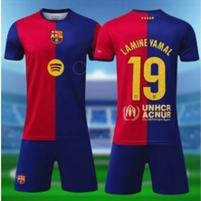 Barcelona Lamine Yamal Yeni Sezon  Bordo   Çocuk Alt Üst Takımı T-Shrt 4 Parça