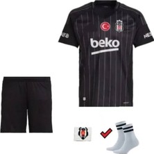 Beşiktaş. 24/25 Sezon   Siyah Deplasman   Çocuk Alt Üst Takımı T-Shrt 4 Parça