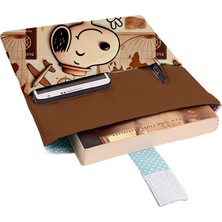 Desenli Yıkanabilir Cepli Kitap Kılıfı 20 x 25 cm Çok Amaçlı Çanta Book Cover
