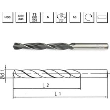Makina Takım 10.7 mm Hss Dın 338 Silindirik Saplı Matkap Ucu Haddeli - B00000011070