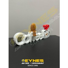 Eynes Aydınlatma Kahve Köşesi Dekoru Coffee Yazısı 3D Kahve Çekirdeği Biblo Hediyeli
