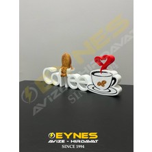 Eynes Aydınlatma Kahve Köşesi Dekoru Coffee Yazısı 3D Kahve Çekirdeği Biblo Hediyeli
