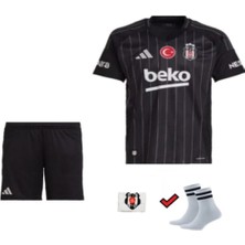 Beşiktaş. 24/25 Sezon   Siyah Deplasman   Çocuk Alt Üst Takımı T-Shrt 4 Parça