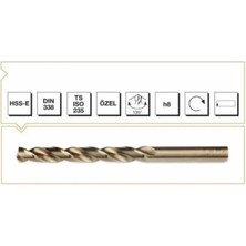 Silindirik Saplı Kısa Matkap Ucu - Altın Seri 9mm