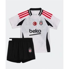 Beşiktaş. 24/25 Sezon  Kırmızı Şerit Harita Desen  Çocuk Alt Üst Takımı T-Shrt 4 Parça