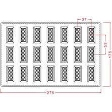 Polikarbon Çikolata Kalıbı Rectangular Praline With Design Mould No: 192