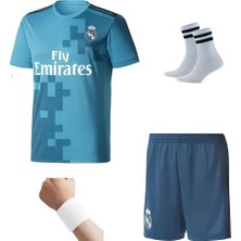 Cristiano Ronaldo Turkuaz Real Madrid  Çocuk Alt Üst Takımı T-Shrt 4 Parça