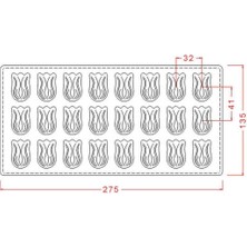 Polikarbon Çikolata Kalıbı Tulip Praline Mould No: 158