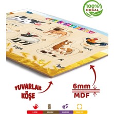 Ahsap Renkli Eğitici Öğretici Çiftlik Hayvanlari Sök Tak Puzzle