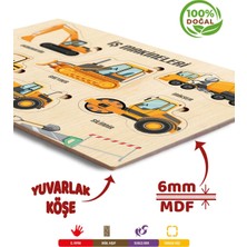 Ahşap Eğitici Öğretici Iş Makineleri Sok Tak Bul Tak Puzzle