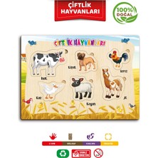 Ahşap Eğitici Öğretici Sevimli 5 Li Set Alfabe Sayılar Şekiller Sebzeler Hayvanlar 5 Li