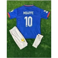 Fransa Mbappe  Milli Takım Mavi Çocuk Alt Üst Takımı T-Shrt 4 Parça