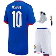 Fransa Mbappe  Milli Takım Mavi Çocuk Alt Üst Takımı T-Shrt 4 Parça