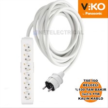 Multi-Let | Altılı 10 Metre Topraklı Çocuk Korumalı Grup Priz - 6'lı, 10 M, (3x2.5 Ttr Tam Bakır Kalın Kablolu)