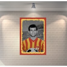 Metin Oktay Galatasaray Retro Ahşap Poster