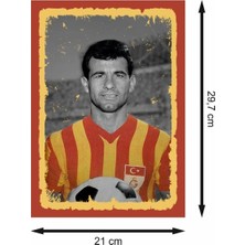 Metin Oktay Galatasaray Retro Ahşap Poster