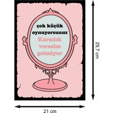 Çok Küçük Oyunuyorsunuz Karşılık Veresim Gelmiyor Ayna Retro Ahşap Poster