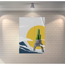Kaktüs Collage Retro Ahşap Poster