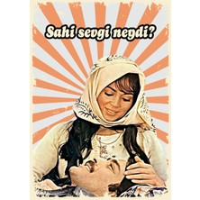 Türkan Şoray ve Kadir Inanır Al Yazmalım Retro Ahşap Poster