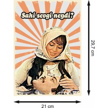 Türkan Şoray ve Kadir Inanır Al Yazmalım Retro Ahşap Poster
