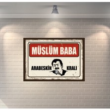 Müslüm Baba Arabeskin Kralı Retro Ahşap Poster