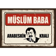 Müslüm Baba Arabeskin Kralı Retro Ahşap Poster