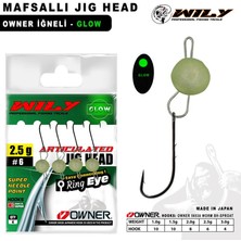 Wily Mafsallı Jig Head 4 Adet Owner Iğneli - Glow