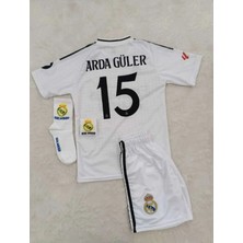 Real Madrid Arda Güler 15 Numara Yeni Sezon  Çocuk Alt Üst Takımı T-Shrt 4 Parça
