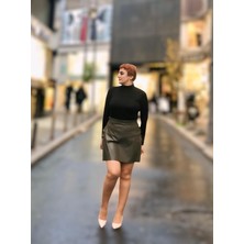 Deri Mini Şortlu Etek