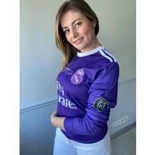 Real Madrid Cristiona Ronaldo Mor 2017 Cardif Şampiyonlar Ligi Uzun Kol Yetişkin T-Shrt Forma