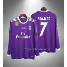Real Madrid Cristiona Ronaldo Mor 2017 Cardif Şampiyonlar Ligi Uzun Kol Yetişkin T-Shrt Forma