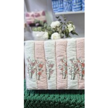 3D Nakışlı %100 Pamuklu 6 Parça Hamam Havlusu
