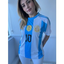 Lionel Messi Arjantin Milli Takım Şampiyonlar Ligi Kısa Kol Yetişkin T-Shrt Forma