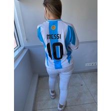 Lionel Messi Arjantin Milli Takım Şampiyonlar Ligi Kısa Kol Yetişkin T-Shrt Forma