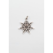 Astroloji 7 Nokta Yıldız Kolye Ucu - Antik Gümüş Kaplama