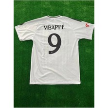 Real Madrid Mbappe 24/25 Sezon Beyaz 9 Numara  Kısa Kol Yetişkin T-Shrt Forma