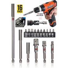 Yeni Nesil Bits Uç Bağlantı Adaptör Seti Lokma Bağlantı 16PCS Tornavida Lokma Seti Matkap Ucu