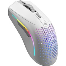 Model O 2 Mini Kablosuz Beyaz Oyuncu Faresi: 57 Gram, 210 Saate Kadar Pil Ömrü, Çifte Kablosuz 2.4 Ghz ve Bluetooth 5.2, 26K Optik Sensör, 80 Milyon Tıklama, 6 Programlanabilir Düğme,
