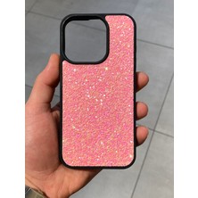 Iphone 14 Pro Uyumlu Pembe Simli Işıltılı Darbeye Dayanıklı Parlak Silikon Kılıf