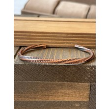 Aida Jewelss %100 Saf Bakır Bileklik , Çizgi Desenli Ayarlanabilir Ölçü Bakır Bileklik