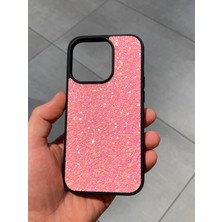 Iphone 14 Pro Max Uyumlu Pembe Simli Işıltılı Darbeye Dayanıklı Parlak Silikon Kılıf