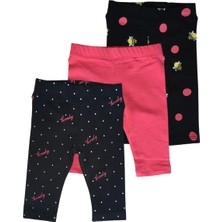 Divonette Kız Çocuk Likralı Tayt 3'lü Set Pembe Renkli Dar Paça Konforlu Tasarım