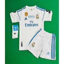 R.madrid Sergio Ramos Çocuk Forma Takımı 4 Parça 2018 Beyaz Şampiyonlar Ligi